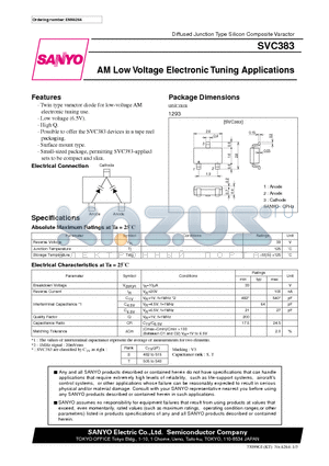 SVC383 datasheet - AM Low Voltage Electronic Tuning Applications