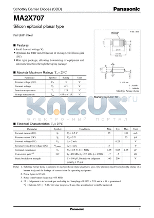 MA2X707 datasheet - Silicon epitaxial planar type