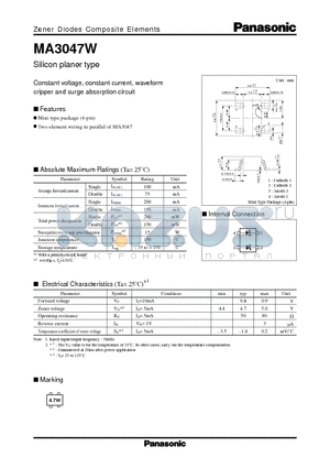 MA3047W datasheet - Silicon planer type