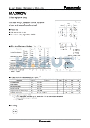 MA3062W datasheet - Silicon planer type