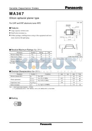 MA367 datasheet - Silicon epitaxial planer type