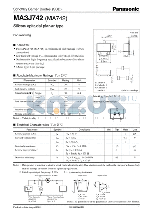 MA3J742 datasheet - Schottky Barrier Diodes (SBD)