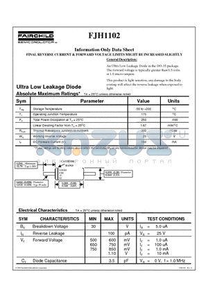 FJH1102 datasheet - Ultra Low Leakage Diode