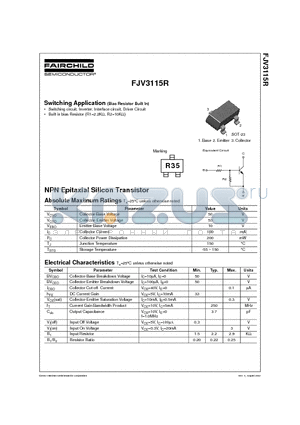 FJV3115R datasheet - NPN Epitaxial Silicon Transistor