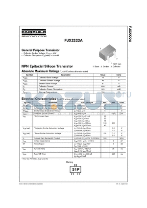 FJX2222A datasheet - General Purpose Transistor