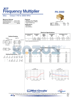 FK-3000 datasheet - 50Y Output 140 to 3000 MHz