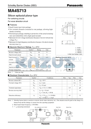 MA4S713 datasheet - Silicon epitaxial planar type