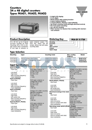 FKA01X724 datasheet - 24 x 48 digital counters