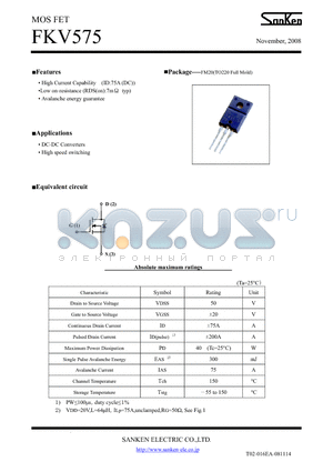 FKV575 datasheet - MOS FET