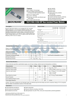 SXT10A-3-5SA-P datasheet - SIP Non-Isolated Power Module