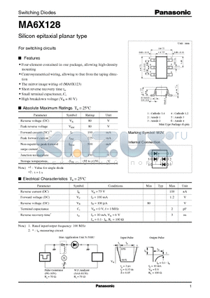 MA6X128 datasheet - Silicon epitaxial planar type