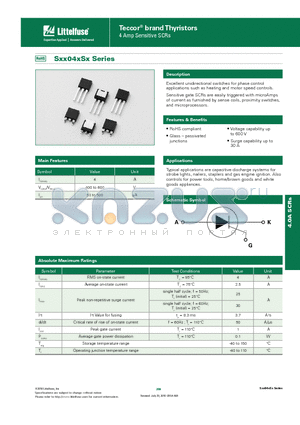SXX04VS1 datasheet - Excellent unidirectional switches for phase control applications