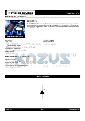 PAM07DF23K24 datasheet - 3000 WATT TVS COMPONENT