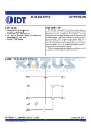 IDT74FST163211PA datasheet - 24-BIT BUS SWITCH