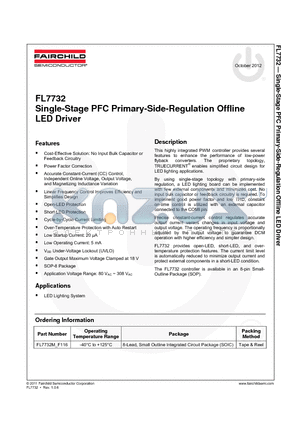 FL7732 datasheet - Single-Stage PFC Primary-Side-Regulation Offline