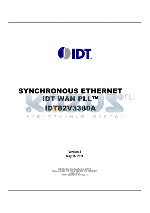 IDT82V3380A datasheet - SYNCHRONOUS ETHERNET IDT WAN PLL