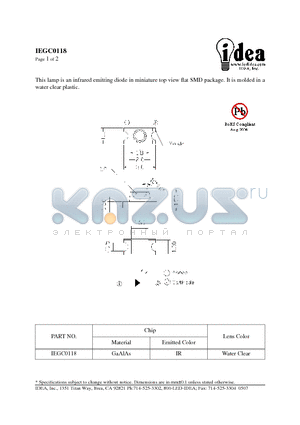 IEGC0118 datasheet - infrared emitting diode