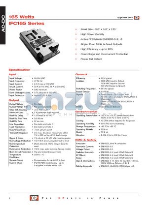 IFC165PS05 datasheet - AC-DC Power Supplies