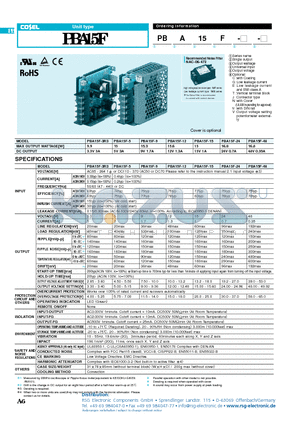 PBA15F-3R3 datasheet - Unit type