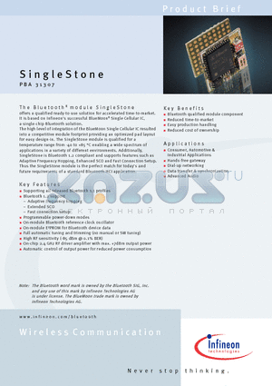 PBA31307 datasheet - SINGLE STONE