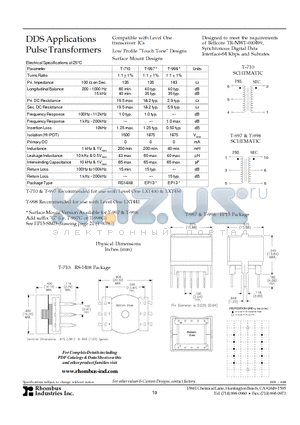 T-710 datasheet - DDS Applications Pulse Transformers