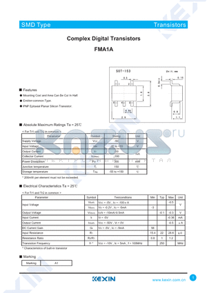 FMA1A datasheet - Complex Digital Transistors