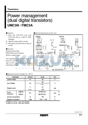 FMC3A datasheet - Power management (dual digital transistors)