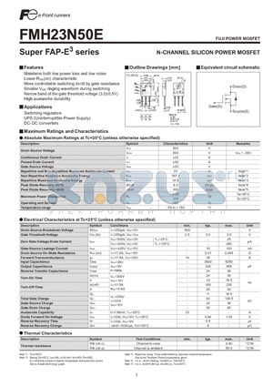 FMH23N50E datasheet - N-CHANNEL SILICON POWER MOSFET