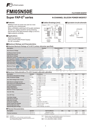 FMI05N50E datasheet - N-CHANNEL SILICON POWER MOSFET
