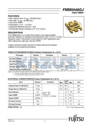 FMM5048GJ datasheet - VSAT MMIC