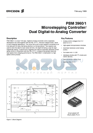 PBM3960-1 datasheet - Microstepping Controller/Dual Digital-to-Analog Converter
