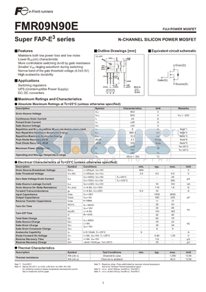 FMR09N90E datasheet - N-CHANNEL SILICON POWER MOSFET