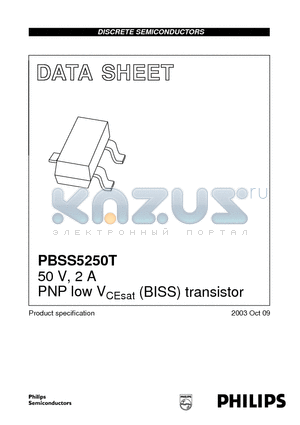 PBSS5250T datasheet - 50 V, 2 A PNP low VCEsat (BISS) transistor