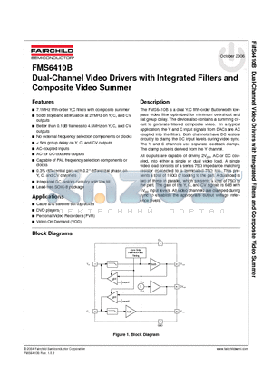FMS6410BCS datasheet - Dual-Channel Video Drivers with Integrated Filters and Composite Video Summer