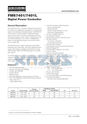FMS7401LEN datasheet - Digital Power Controller