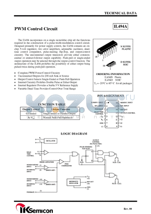 IL494A datasheet - PWM Control Circuit