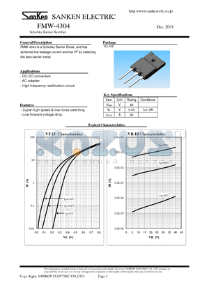 FMW-4304 datasheet - Schottky Barrier Rectifier