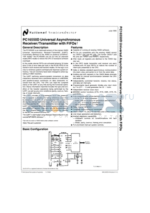 PC16550DV datasheet - PC16550D Universal Asynchronous Receiver/Transmitter with FIFOs