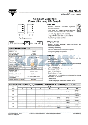 MAL215865123E3 datasheet - Aluminum Capacitors Power Ultra Long Life Snap-In