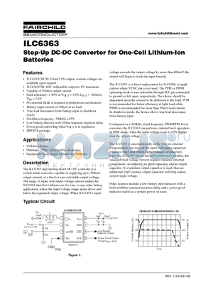 ILC6363 datasheet - Step-Up DC-DC Converter for One-Cell Lithium-Ion Batteries