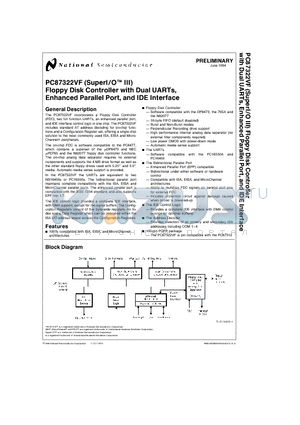 PC87322VF datasheet - Floppy Disk Controller with Dual UARTs, Enhanced Parallel Port, and IDE Interface