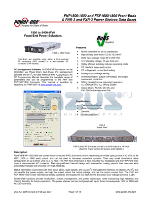 FNP1500-48G datasheet - 1500 to 5400-Watt Front-End Power Solutions