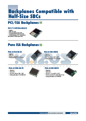 PCA-6108E-0C2E datasheet - Pure ISA Backplanes