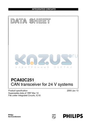 PCA82C251T datasheet - CAN transceiver for 24 V systems