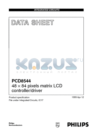 PCD8544U datasheet - 48 x 84 pixels matrix LCD controller/driver