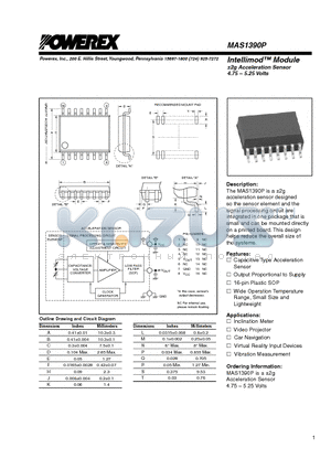 MAS1390P datasheet - Intellimod Module g Acceleration Sensor 4.75  5.25 Volts