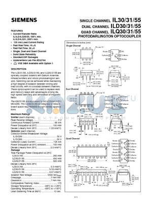 ILQ31 datasheet - PHOTODARLINGTON OPTOCOUPLER