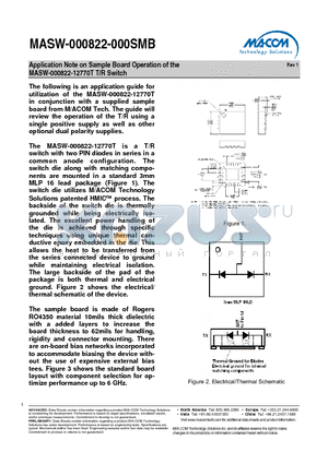 MASW-000822-000SMB datasheet - Application Note on Sample Board Operation of the MASW-000822-12770T T/R Switch