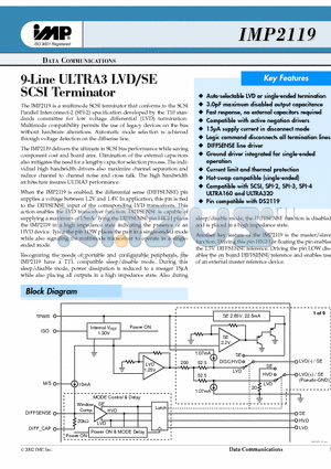 IMP2119 datasheet - 9-Line ULTRA3 LVD/SE SCSI Terminator