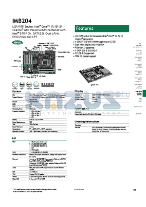 IMB204 datasheet - PCIe Gen. 3 supported